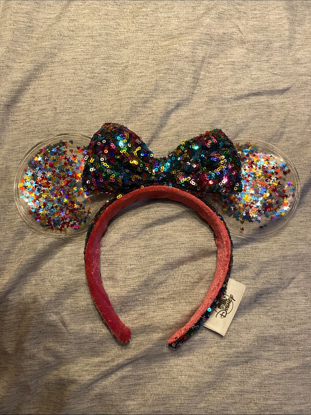 Disney Parks Rainbow Edition Minnie Ears Confetti Headband